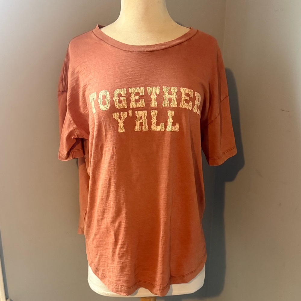 Aerie Rust Graphic Together Y’all Oversized Tee